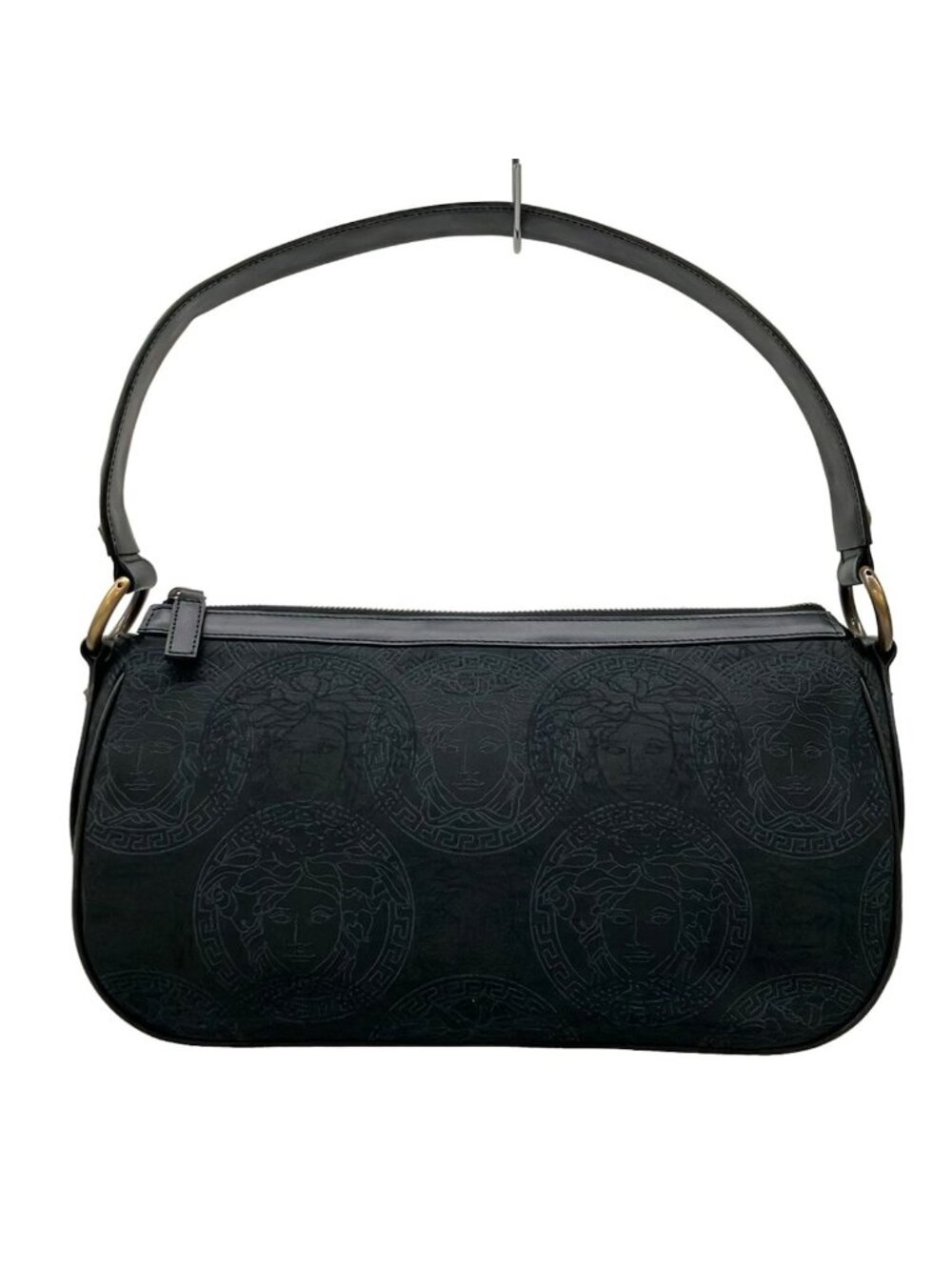 Versace Gianni Handbag Black Gray Leather